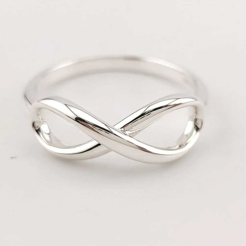 Tiffany & Co. Sterling Silver Figure 8 Signature Infinity Band Ring Size 8 - Picture 2 of 7